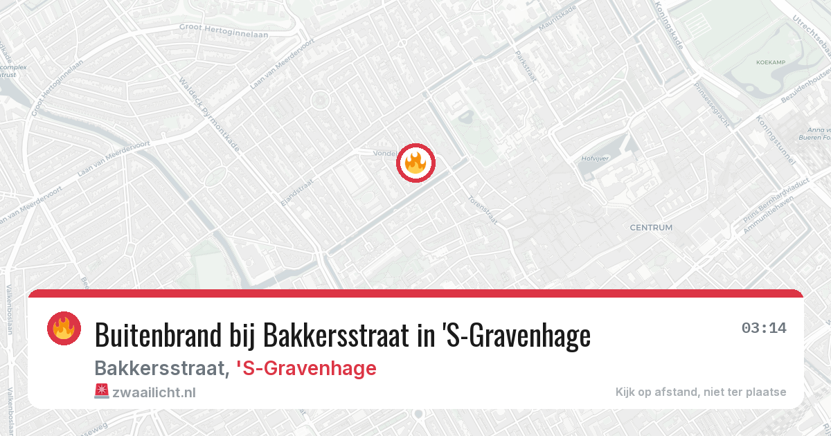 Buitenbrand bij Bakkersstraat in 'S-Gravenhage — 14 apr 2026