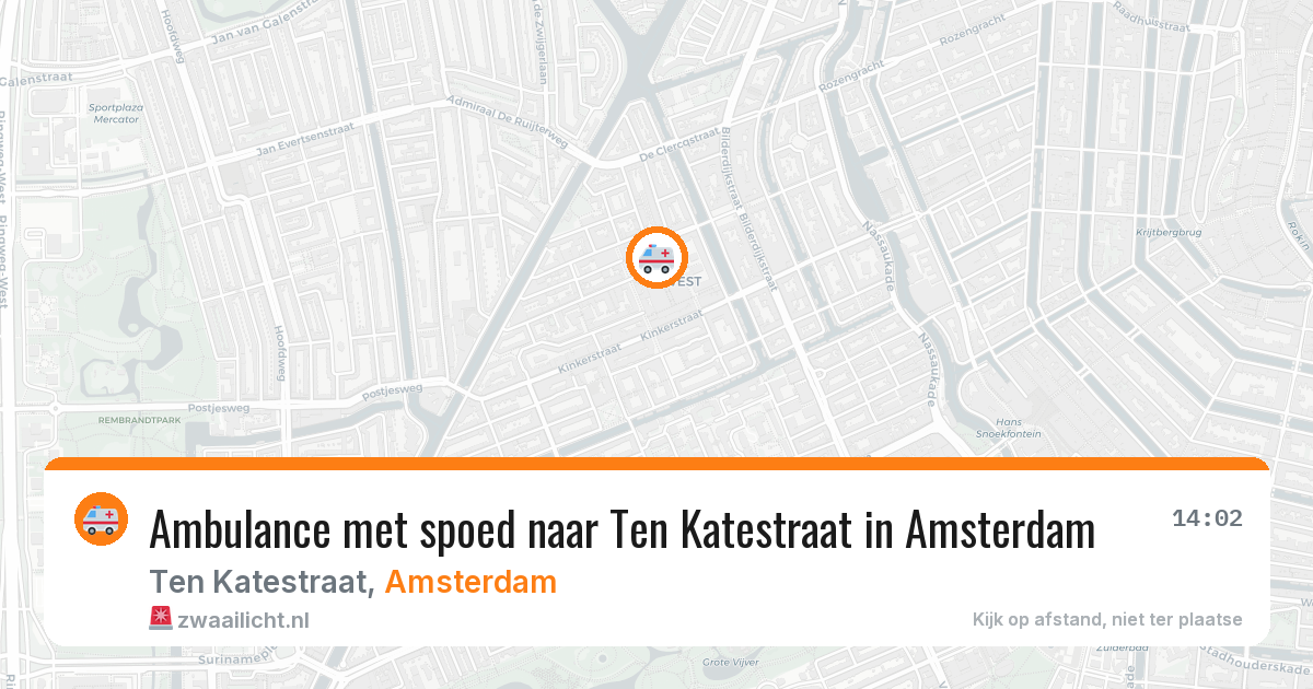 Ambulance met spoed naar Ten Katestraat in Amsterdam — 8 mei 2026