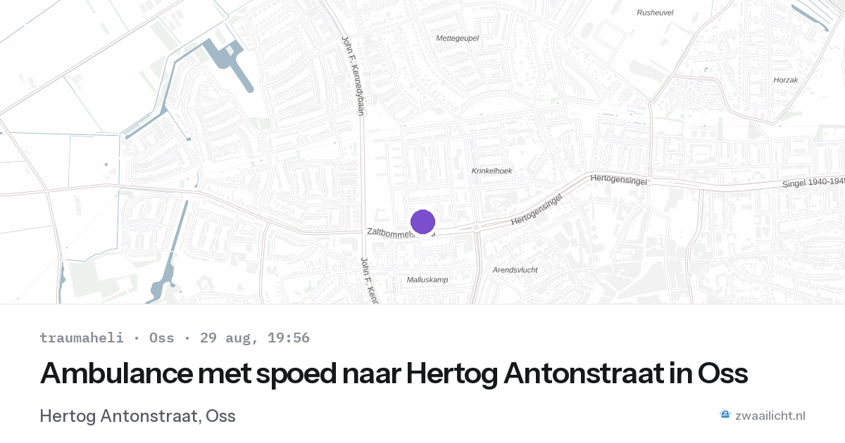 Ambulance met spoed naar Hertog Antonstraat in Oss — 29 aug 2026
