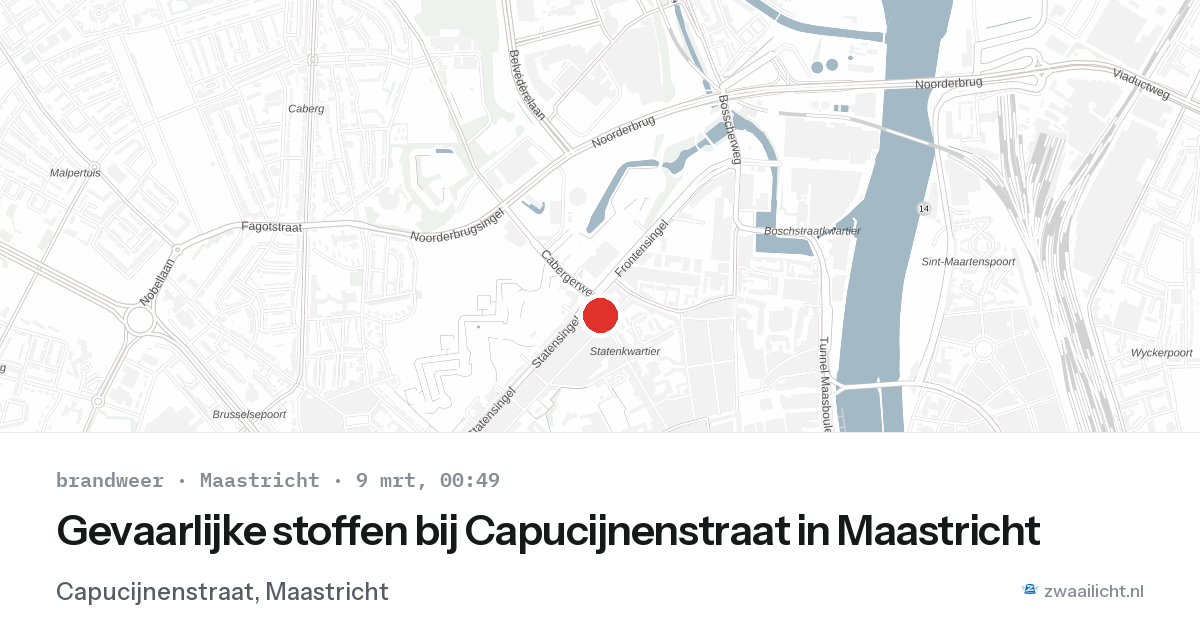Gevaarlijke stoffen bij Capucijnenstraat in Maastricht — 8 mrt 2026