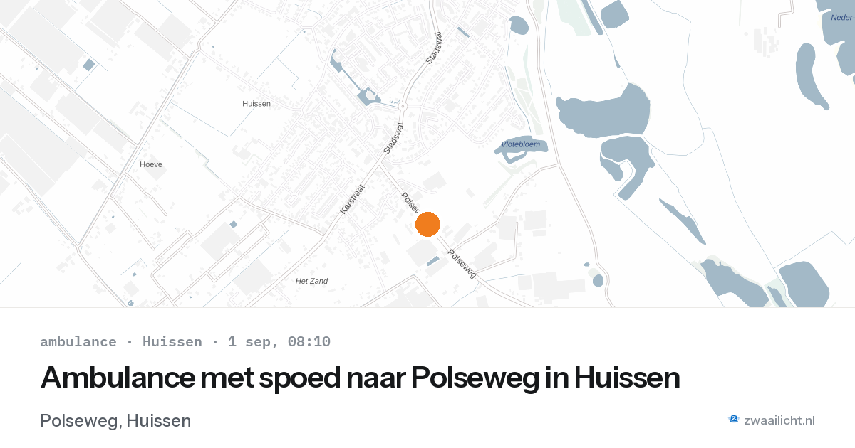 Ambulance met spoed naar Polseweg in Huissen — 1 sep 2026