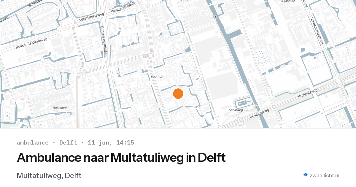 Ambulance naar Multatuliweg in Delft — 11 jun 2026