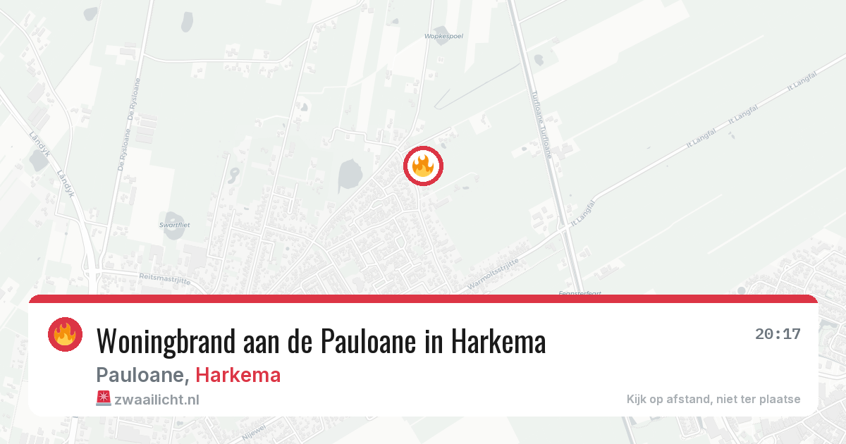 Woningbrand aan de Pauloane in Harkema — 10 aug 2026