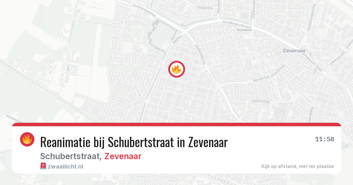 Reanimatie bij Schubertstraat in Zevenaar — 14 jul 2026