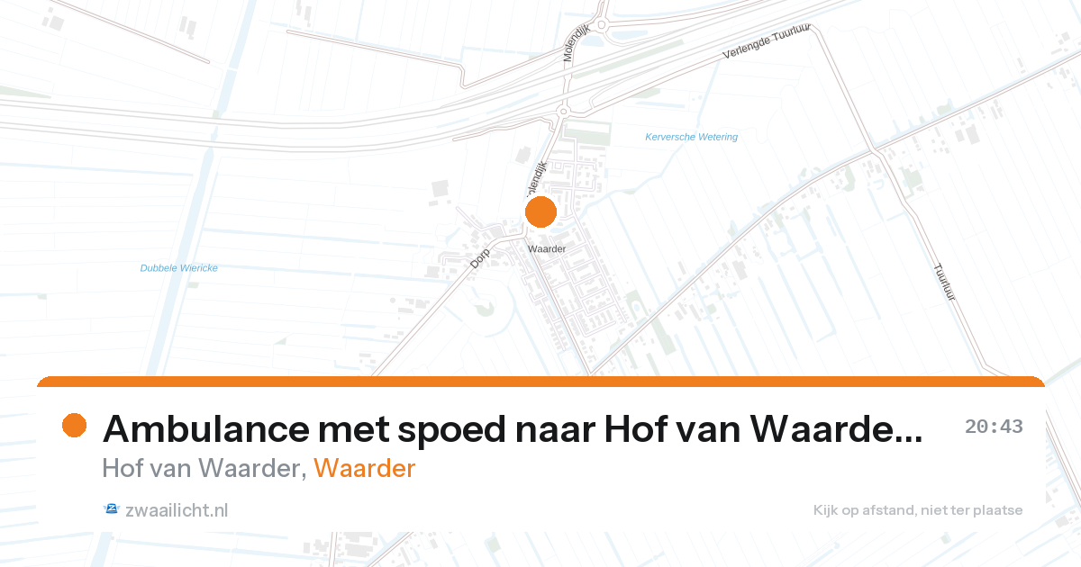 Ambulance met spoed naar Hof van Waarder in Waarder — 15 aug 2026