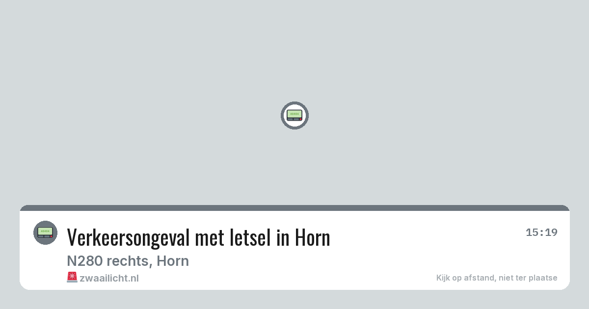 Verkeersongeval met letsel in Horn — 7 jul 2026