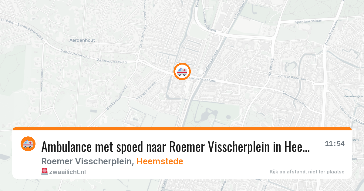 Ambulance met spoed naar Roemer Visscherplein in Heemstede — 29 jan 2026