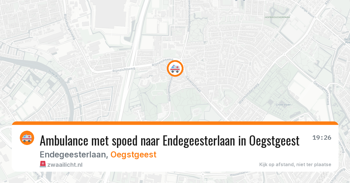Ambulance met spoed naar Endegeesterlaan in Oegstgeest — 24 jul 2026