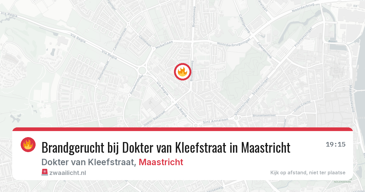 Brandgerucht bij Dokter van Kleefstraat in Maastricht — 21 mei 2026