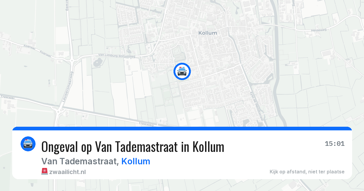 Ongeval op Van Tademastraat in Kollum — 1 mei 2026