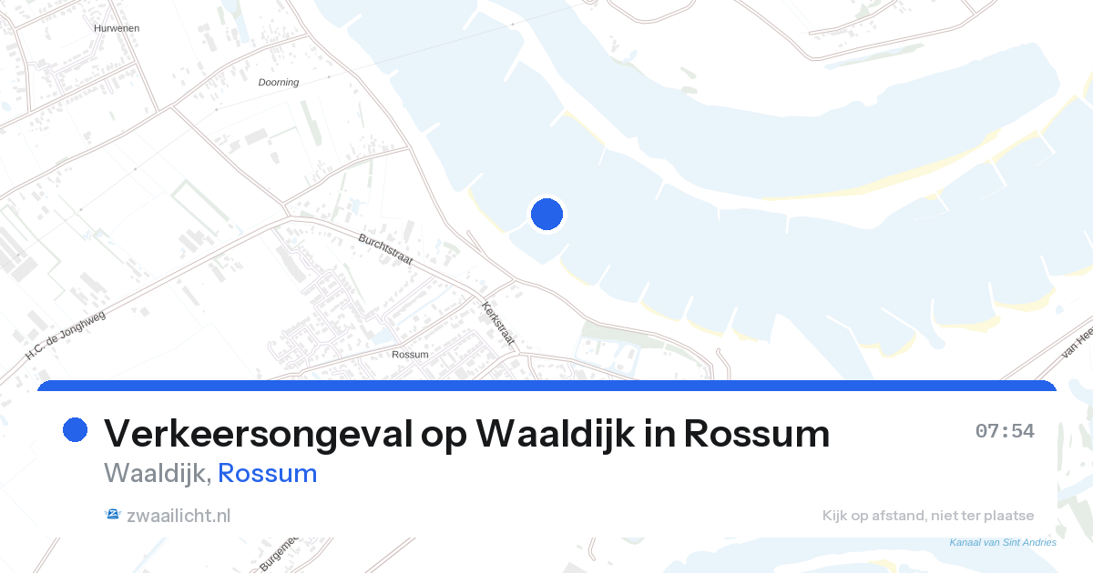 Verkeersongeval op Waaldijk in Rossum — 27 aug 2026