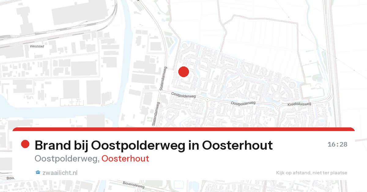 Brand bij Oostpolderweg in Oosterhout — 24 apr 2026