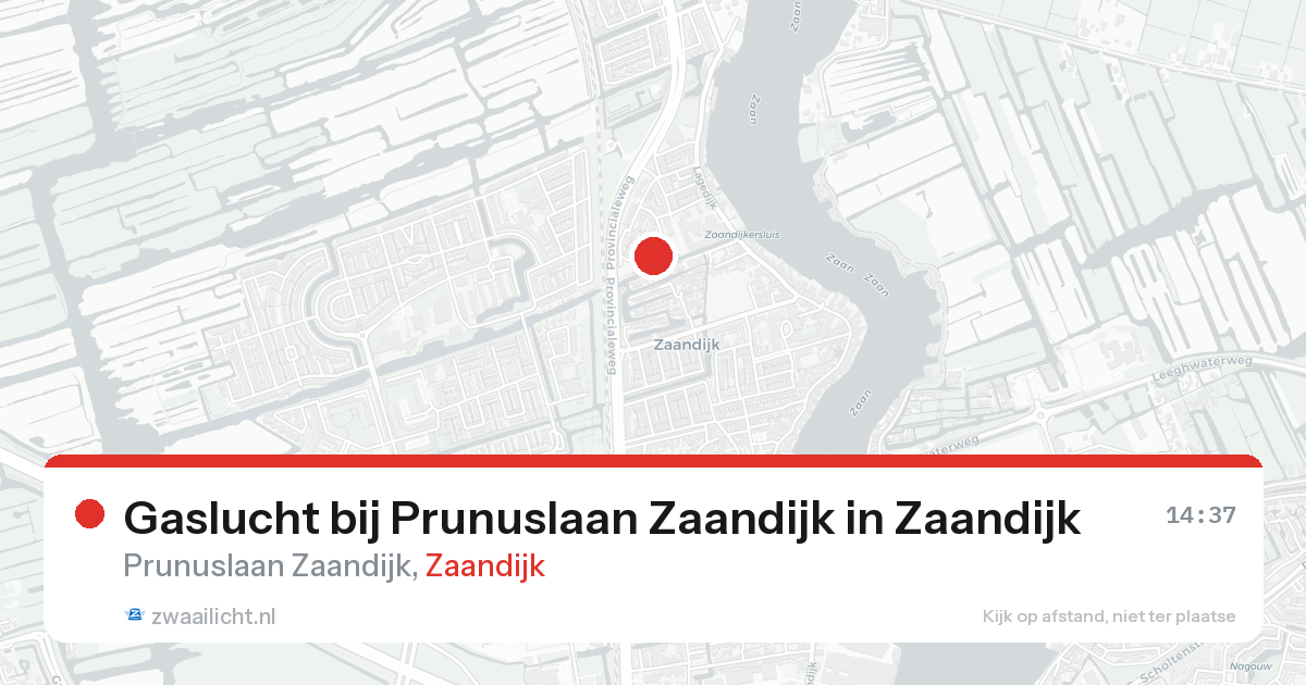 Gaslucht bij Prunuslaan Zaandijk in Zaandijk — 18 aug 2026