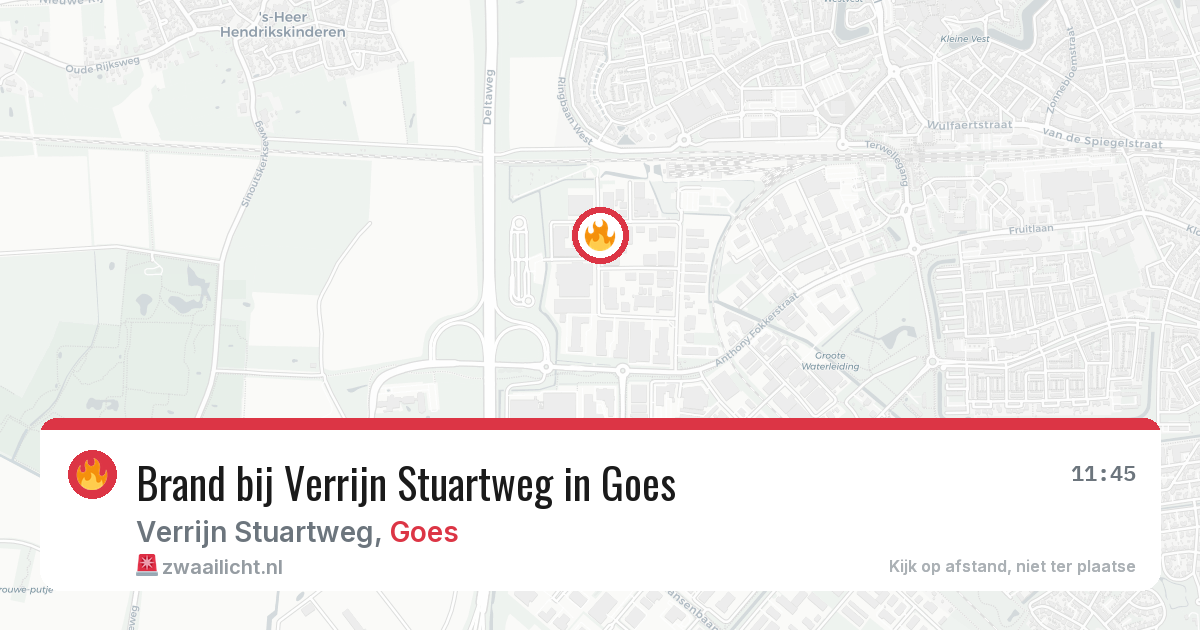 Brand bij Verrijn Stuartweg in Goes — 2 jul 2026