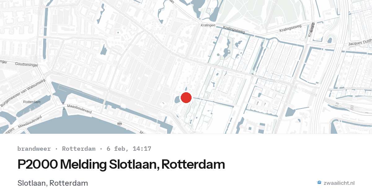 P2000 Melding Slotlaan, Rotterdam — 6 feb 2026