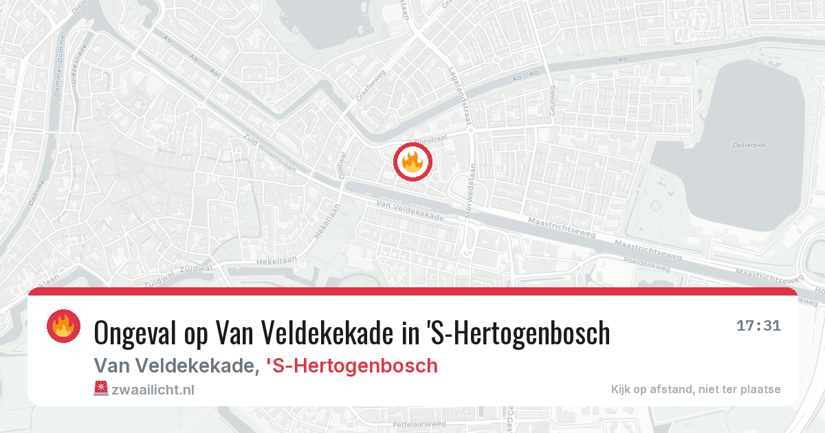 Ongeval op Van Veldekekade in 'S-Hertogenbosch — 7 mei 2026