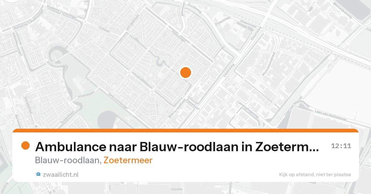 Ambulance naar Blauw-roodlaan in Zoetermeer — 16 aug 2026