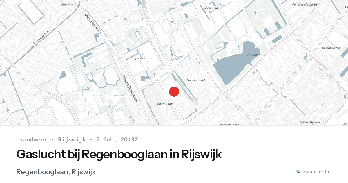Gaslucht bij Regenbooglaan in Rijswijk — 2 feb 2026