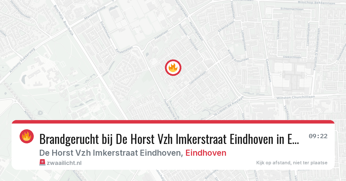 Brandgerucht bij De Horst Vzh Imkerstraat Eindhoven in Eindhoven — 9 aug 2026