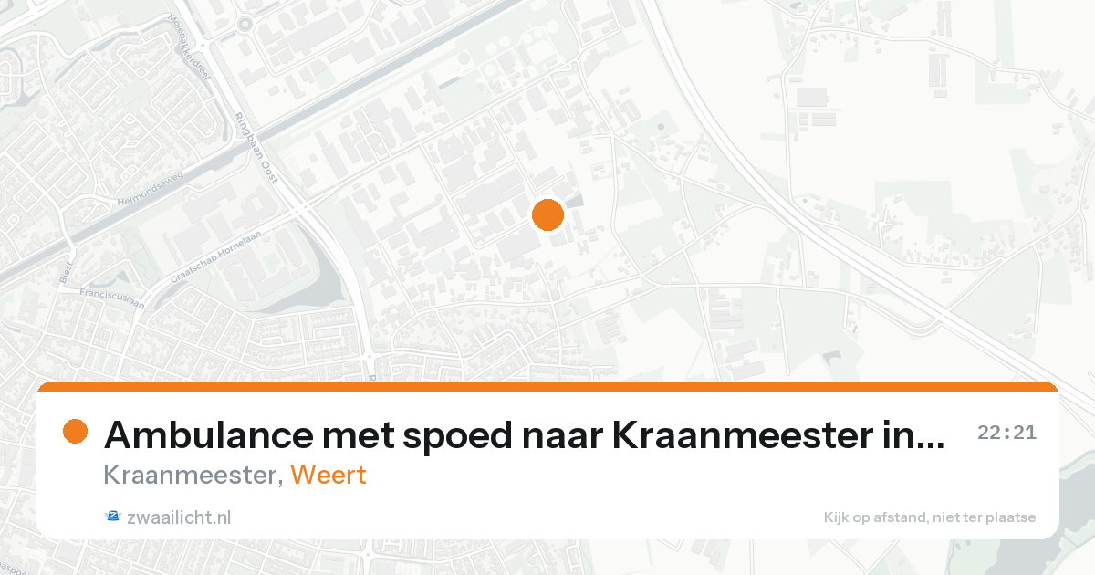 Ambulance met spoed naar Kraanmeester in Weert — 15 aug 2026