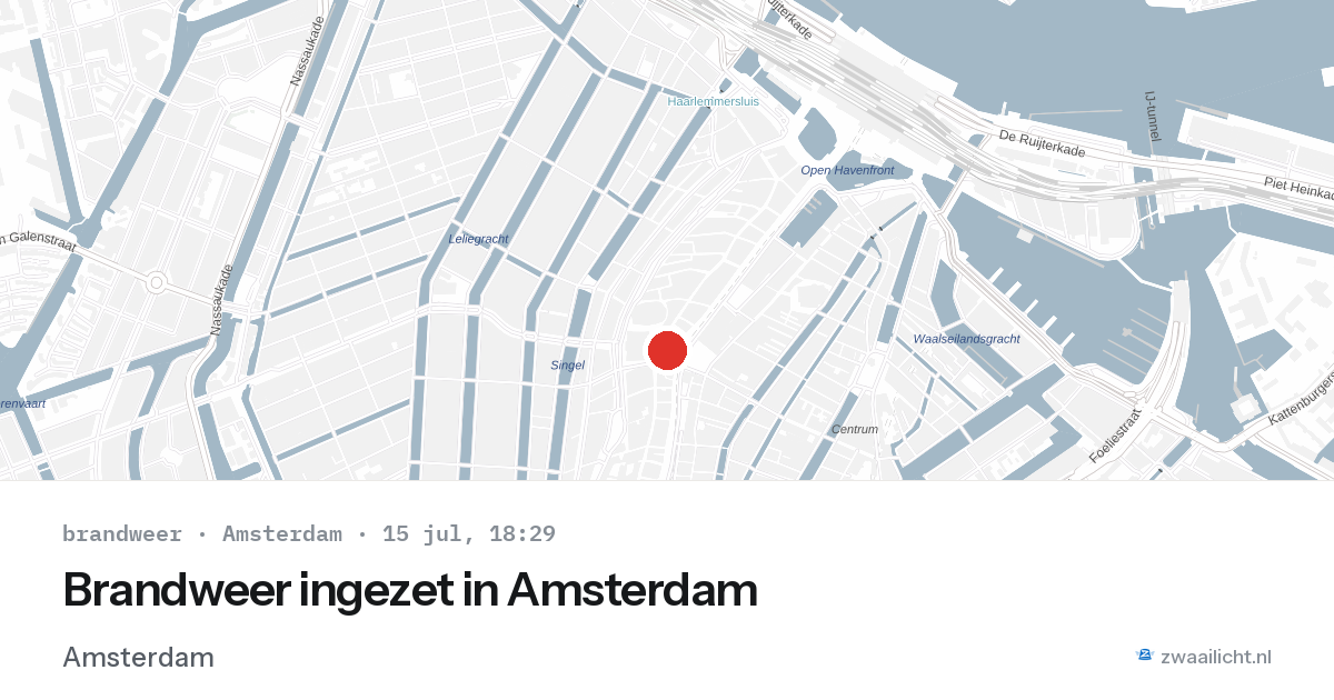 Brandweer ingezet in Amsterdam — 15 jul 2026 | 🚨 Zwaailicht.nl