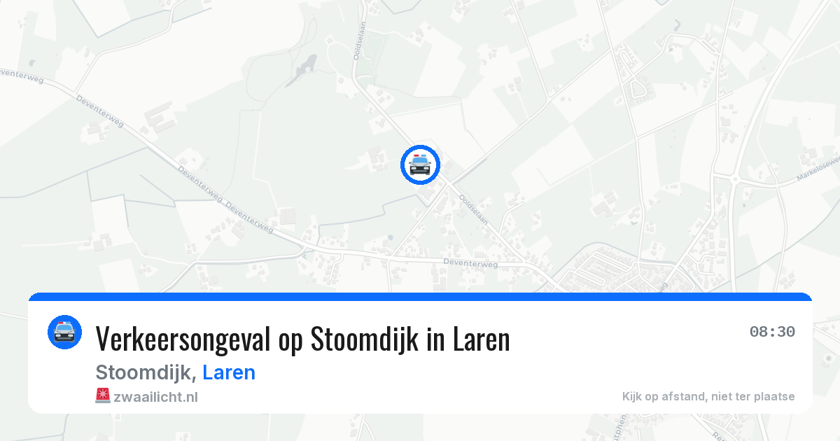 Verkeersongeval op Stoomdijk in Laren — 2 apr 2026