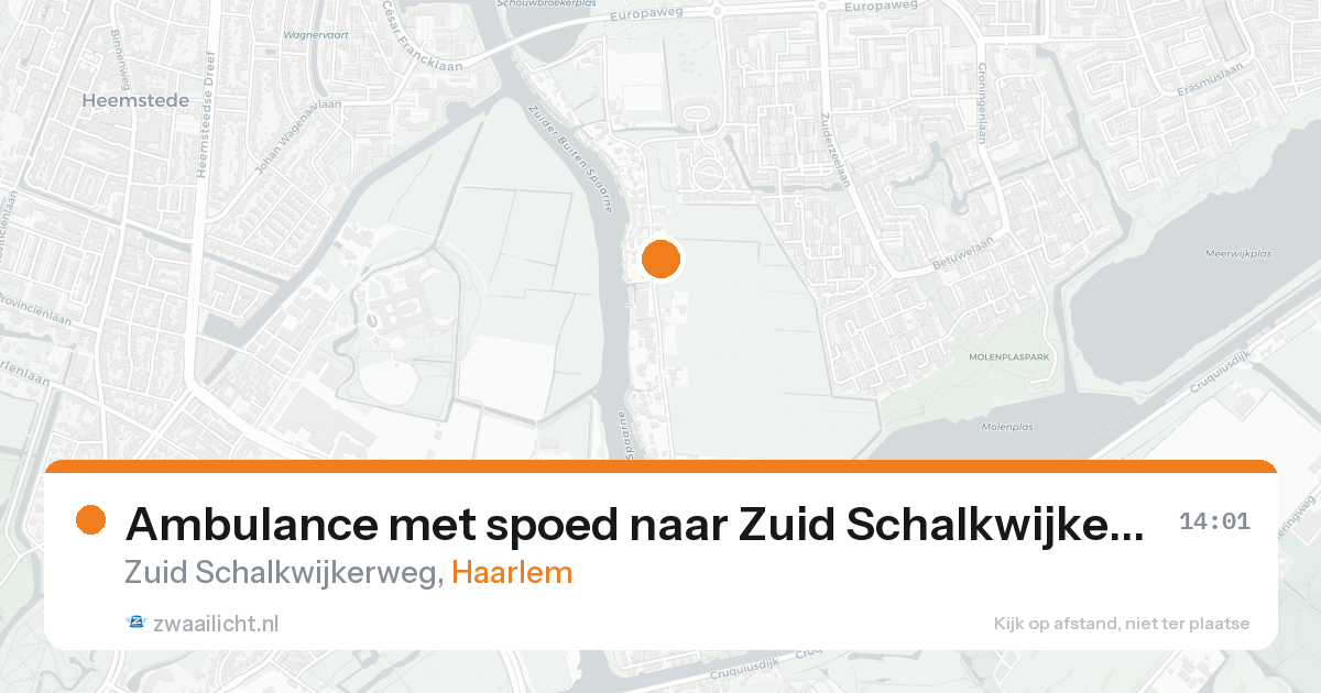 Ambulance met spoed naar Zuid Schalkwijkerweg in Haarlem — 23 aug 2026