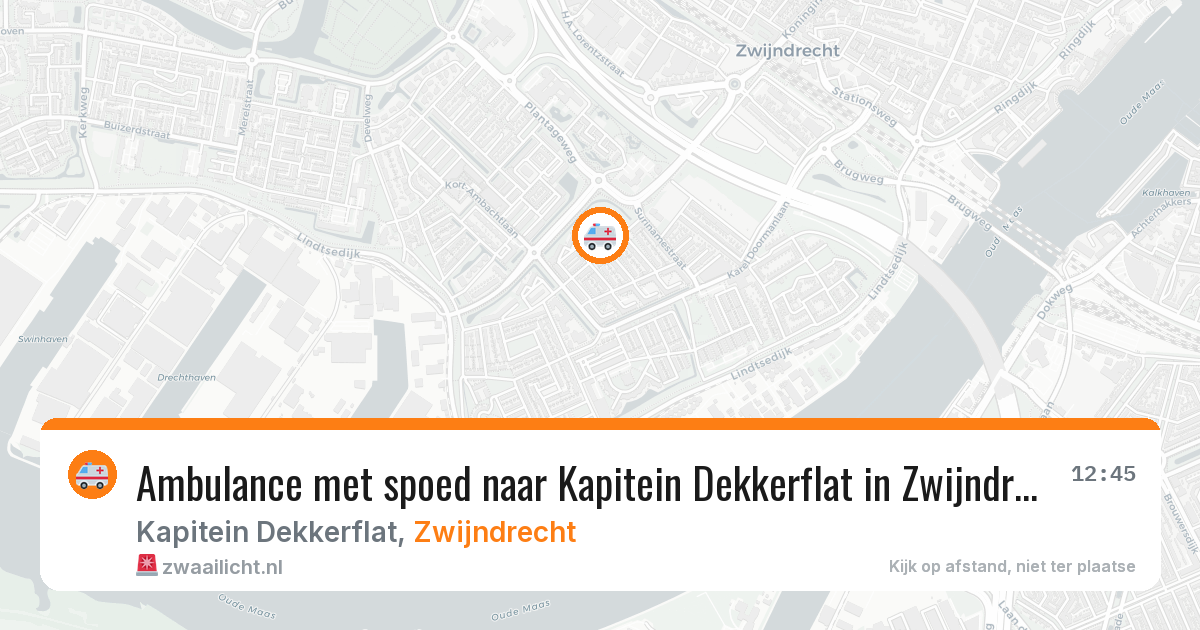 Ambulance met spoed naar Kapitein Dekkerflat in Zwijndrecht — 6 mei 2026