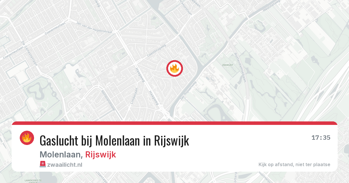 Gaslucht bij Molenlaan in Rijswijk — 10 jun 2026