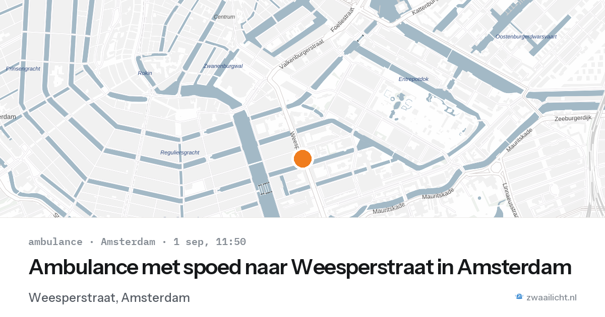 Ambulance met spoed naar Weesperstraat in Amsterdam — 1 sep 2026