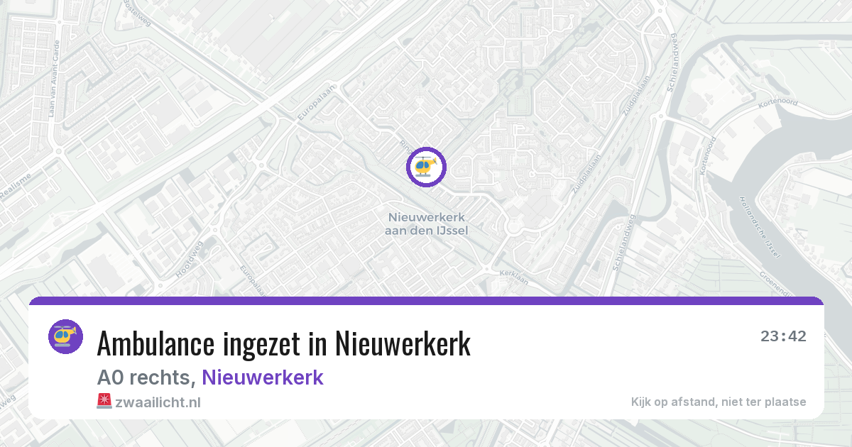 Ambulance ingezet in Nieuwerkerk — 20 jun 2026