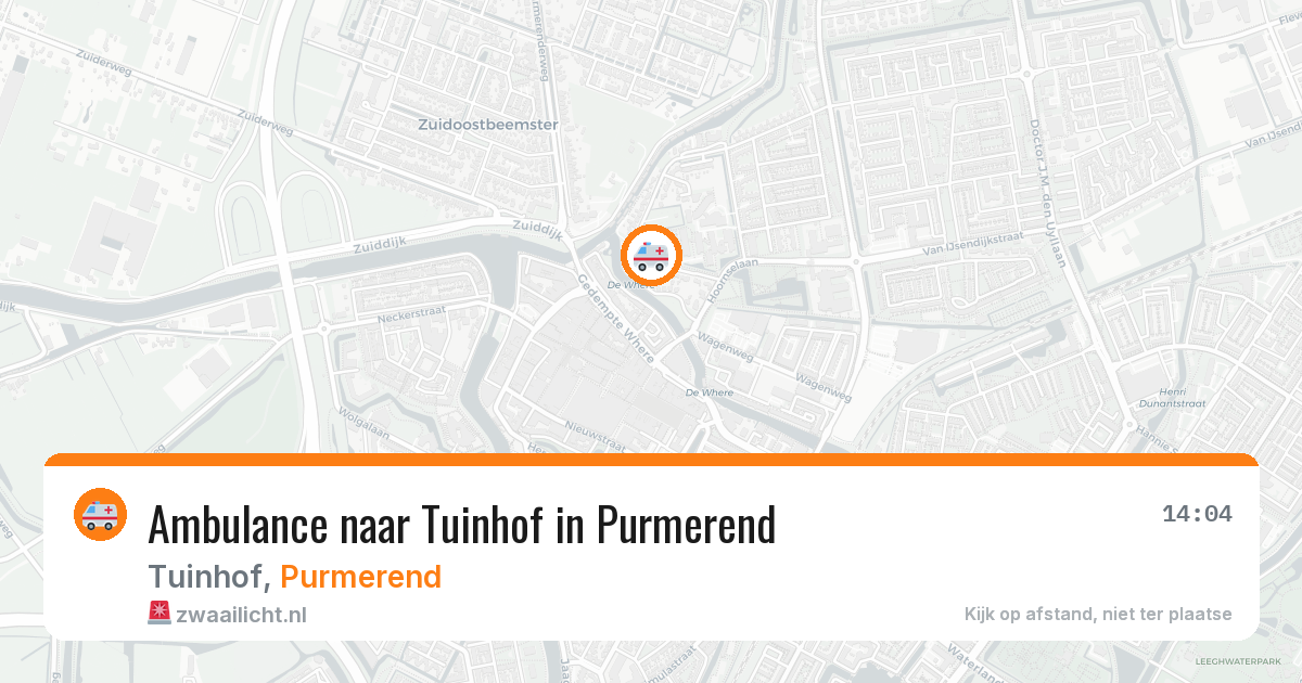 Ambulance naar Tuinhof in Purmerend — 9 apr 2026