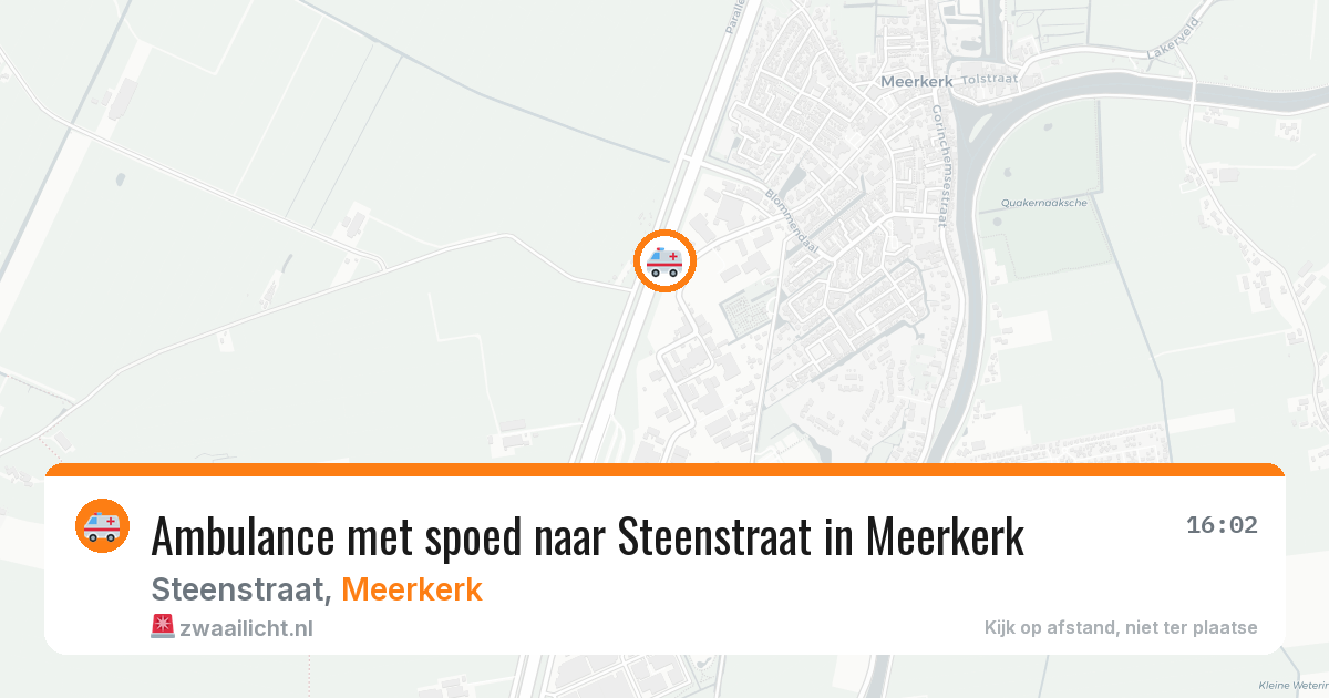 Ambulance met spoed naar Steenstraat in Meerkerk — 11 jun 2026