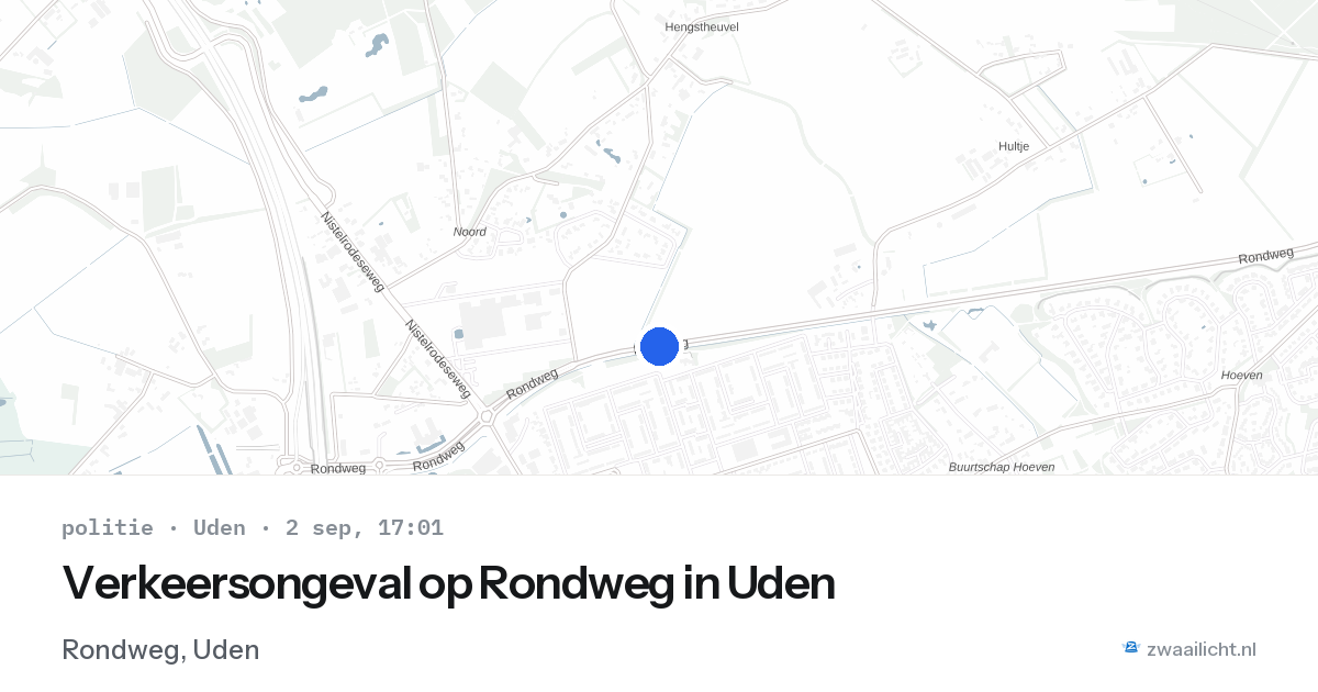 Verkeersongeval op Rondweg in Uden — 2 sep 2026