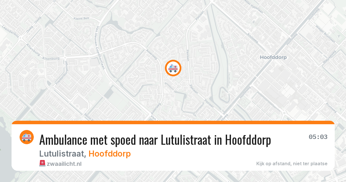 Ambulance met spoed naar Lutulistraat in Hoofddorp — 6 aug 2026