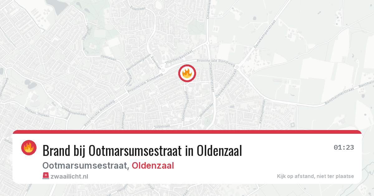 Brand bij Ootmarsumsestraat in Oldenzaal — 23 mei 2026