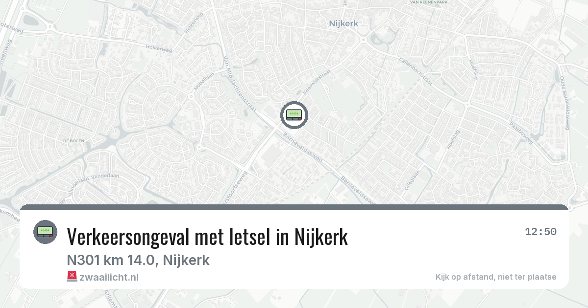 Verkeersongeval met letsel in Nijkerk — 20 jul 2026