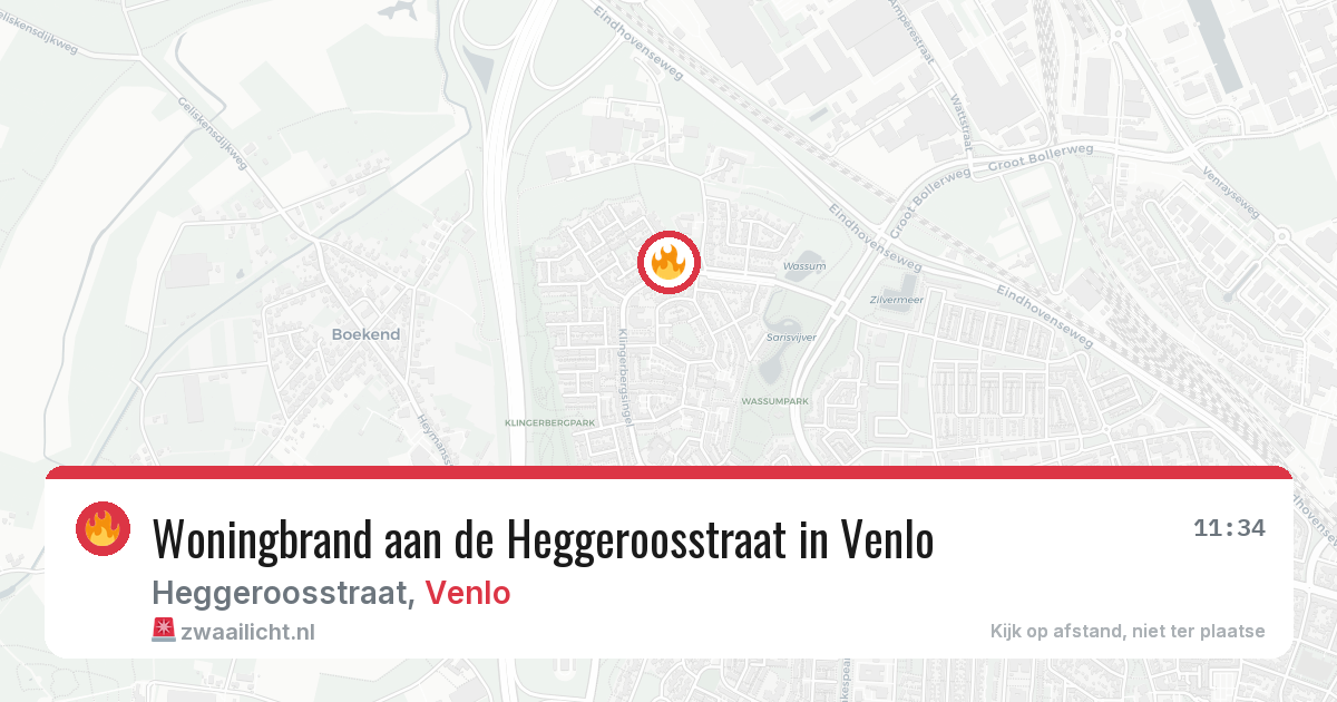 Woningbrand aan de Heggeroosstraat in Venlo — 17 apr 2026