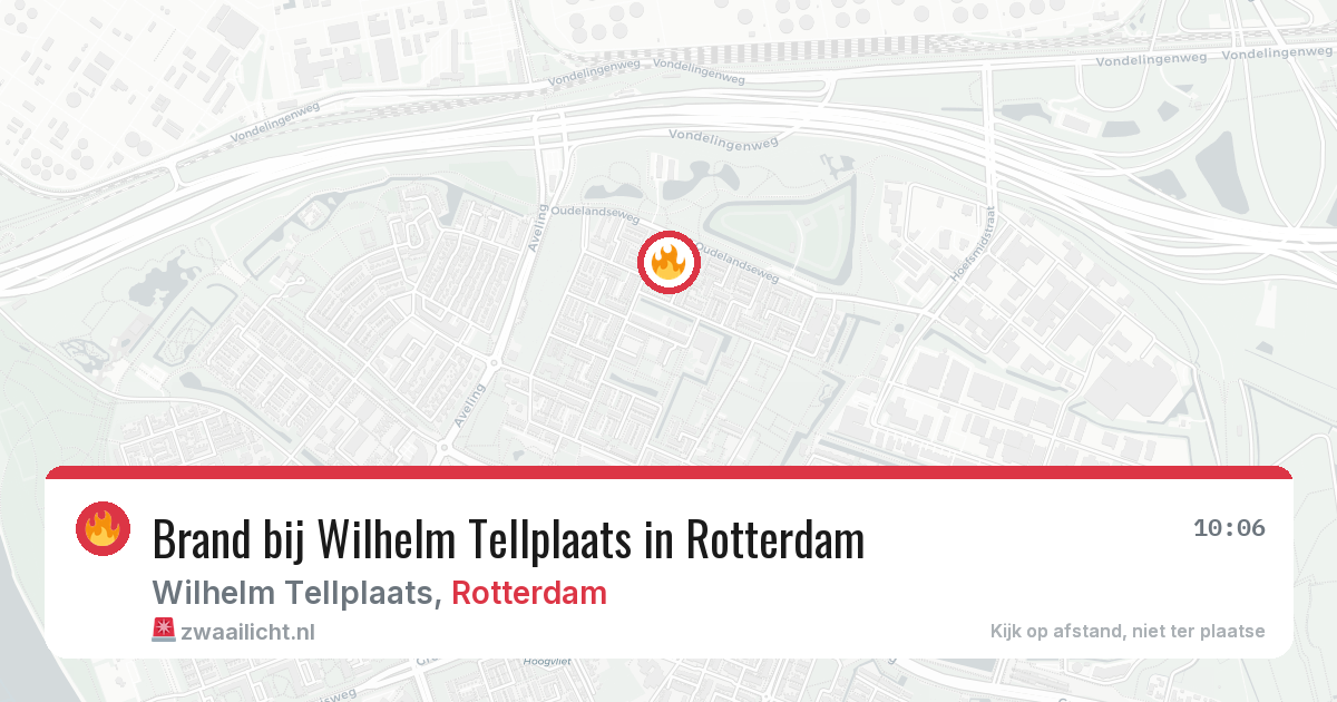 Brand bij Wilhelm Tellplaats in Rotterdam — 7 aug 2026