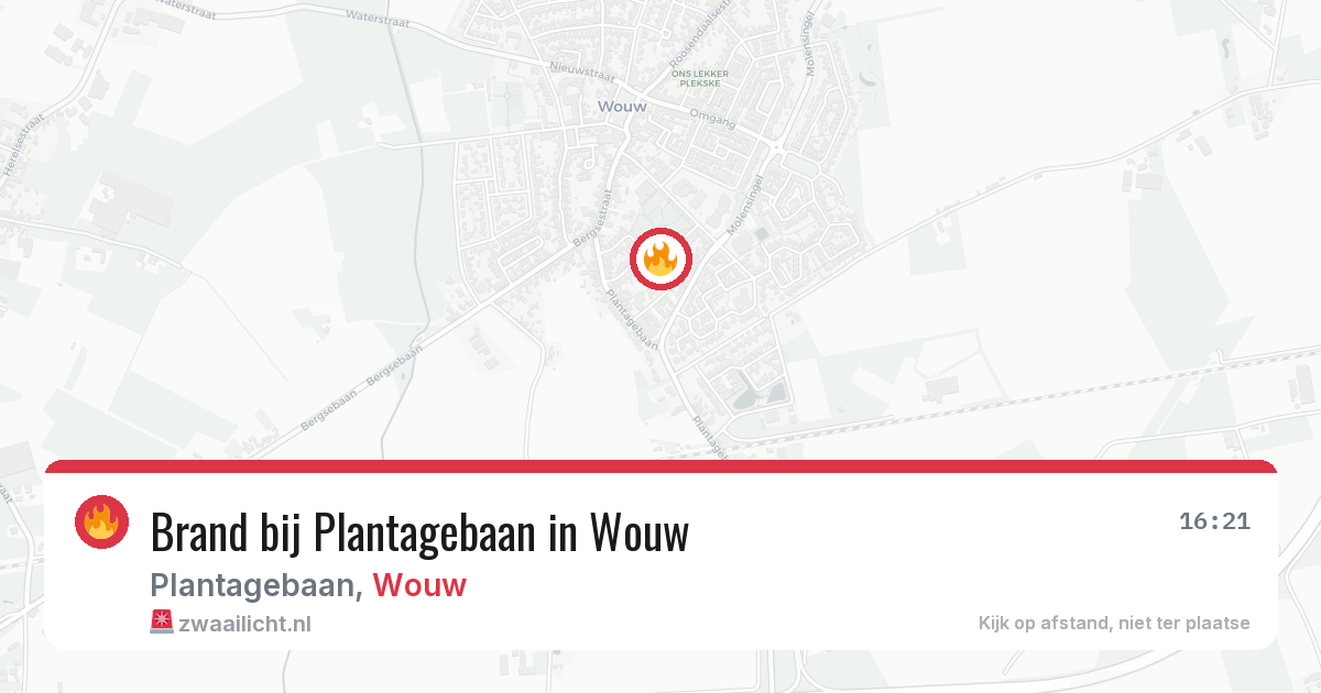 Brand bij Plantagebaan in Wouw — 8 jul 2026