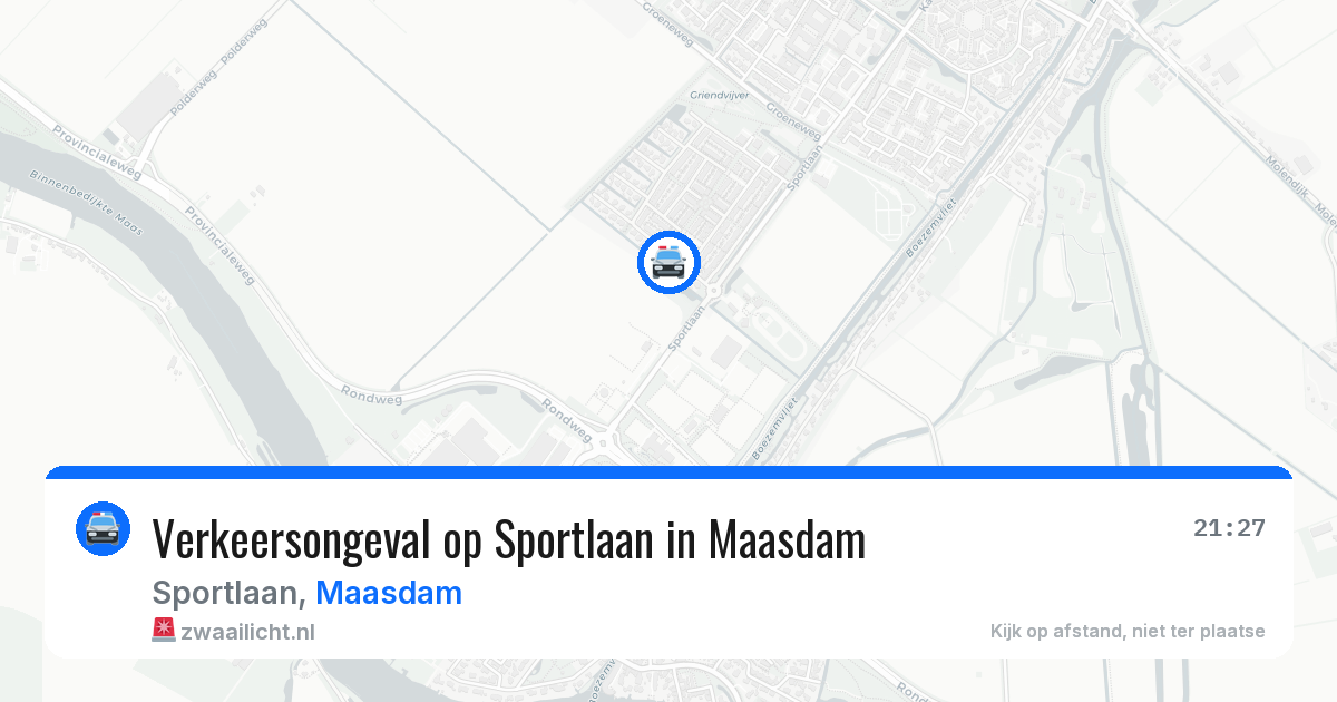 Verkeersongeval op Sportlaan in Maasdam — 7 aug 2026