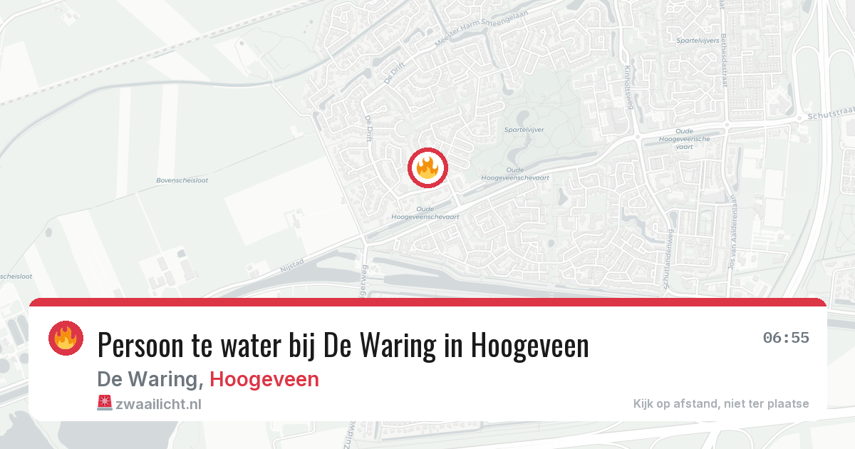 Persoon te water bij De Waring in Hoogeveen — 21 mei 2026