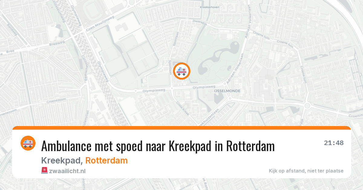 Ambulance met spoed naar Kreekpad in Rotterdam — 30 jul 2026