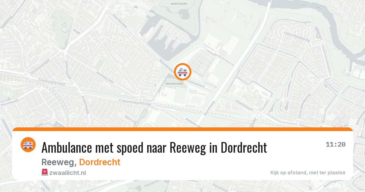 Ambulance met spoed naar Reeweg in Dordrecht — 8 jun 2026