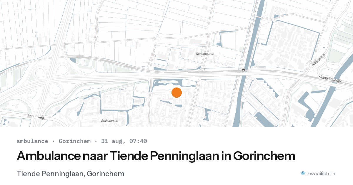 Ambulance naar Tiende Penninglaan in Gorinchem — 31 aug 2026