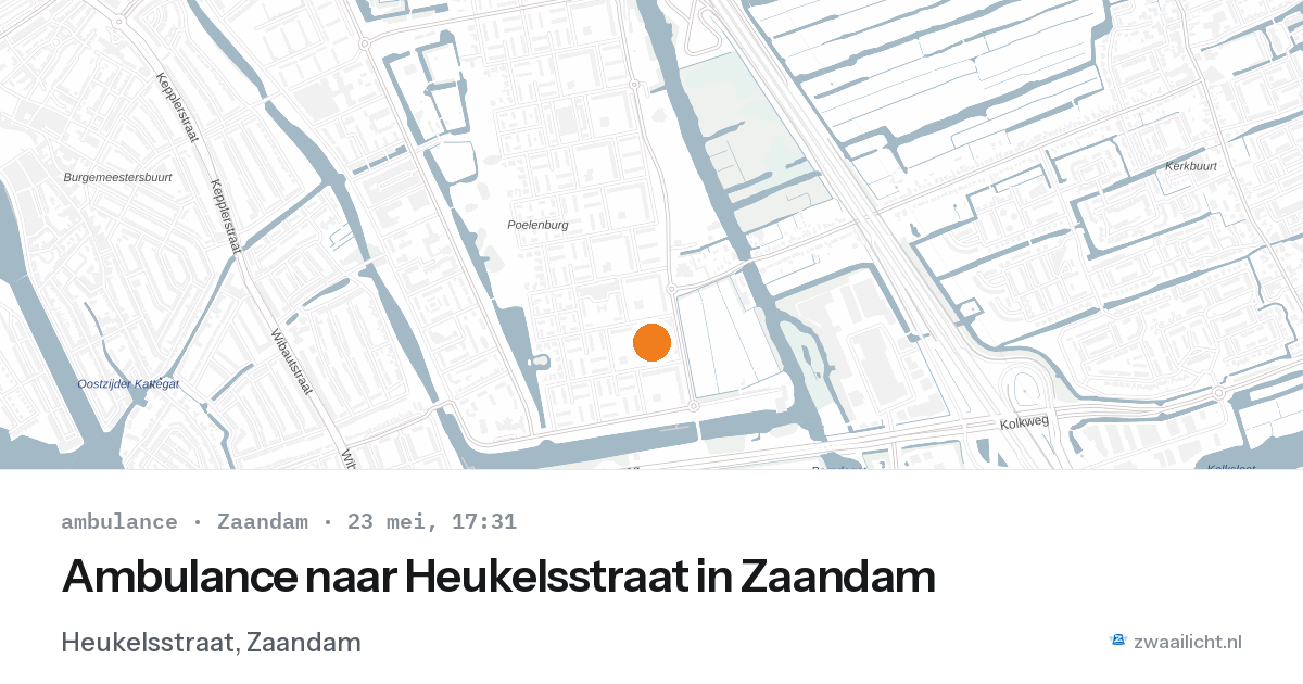 Ambulance naar Heukelsstraat in Zaandam — 23 mei 2026
