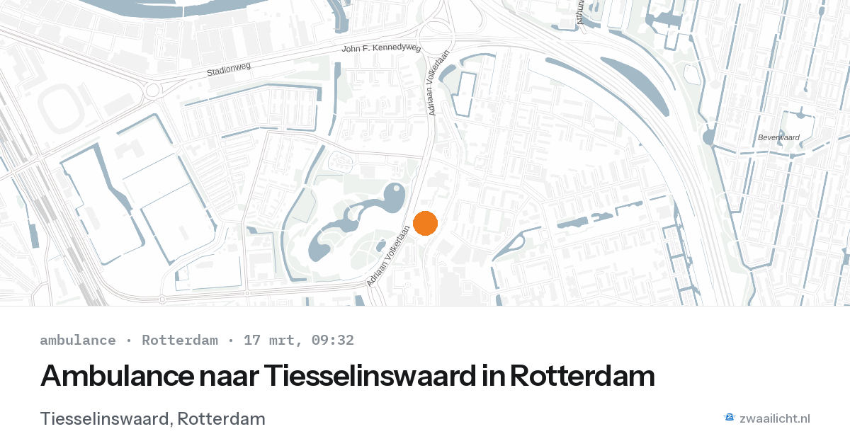 Ambulance naar Tiesselinswaard in Rotterdam — 17 mrt 2026