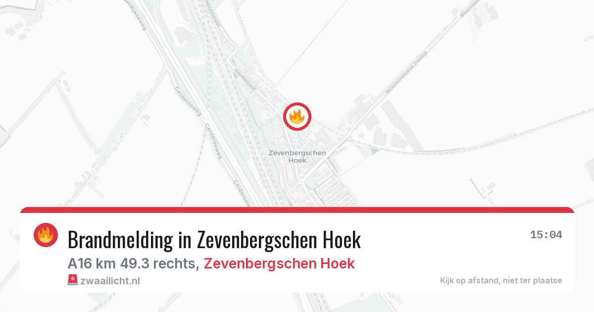 Brandmelding in Zevenbergschen Hoek — 29 jul 2026