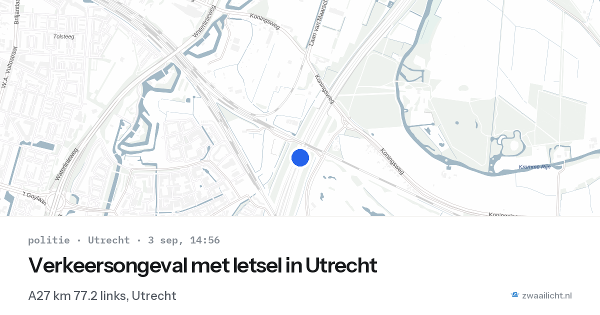 Verkeersongeval met letsel in Utrecht — 3 sep 2026