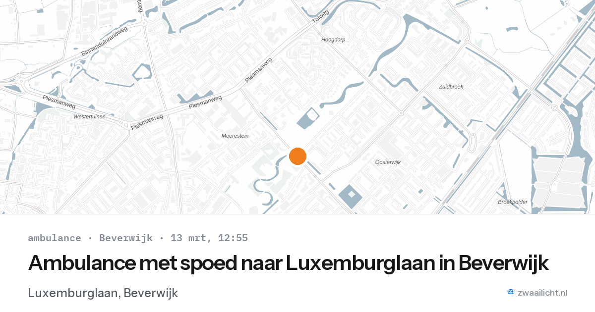 Ambulance met spoed naar Luxemburglaan in Beverwijk — 13 mrt 2026